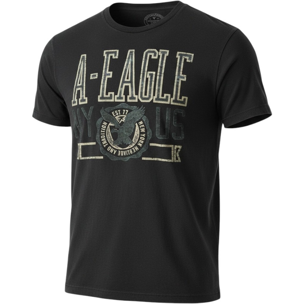 American‎ Eagle Outfitters Mens Athletic Fit Graphic T-Shirt Gray Medium 2012